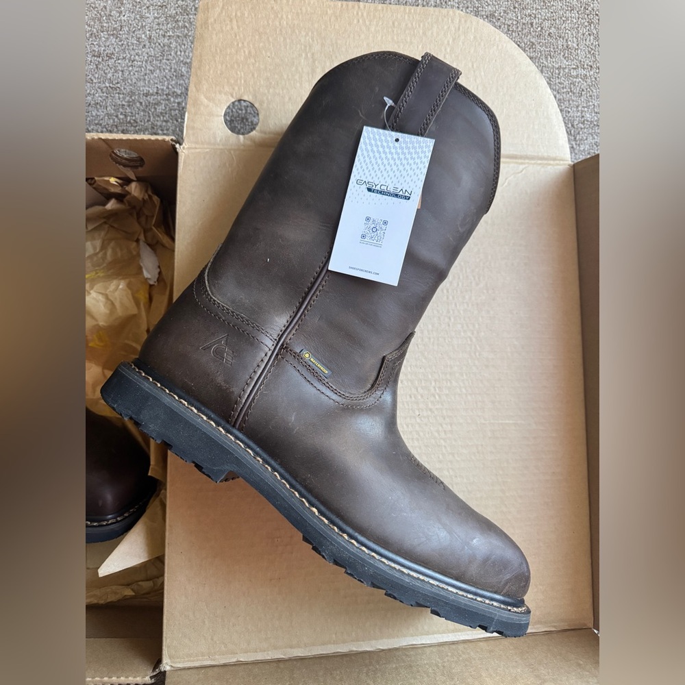 Durable Brown Leather Work Boots for Men